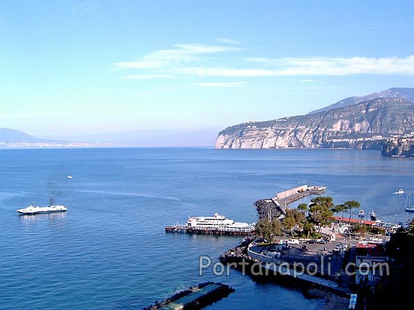Port of Marina Piccola and view of the Gulf of Naples