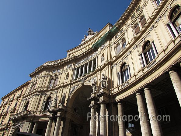 Main entrance of the Galleria Umberto I in Naples.