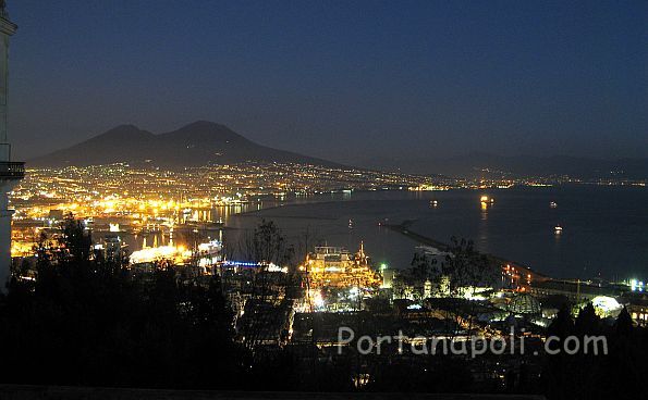 Panorama night view of Naples